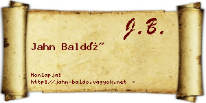 Jahn Baldó névjegykártya